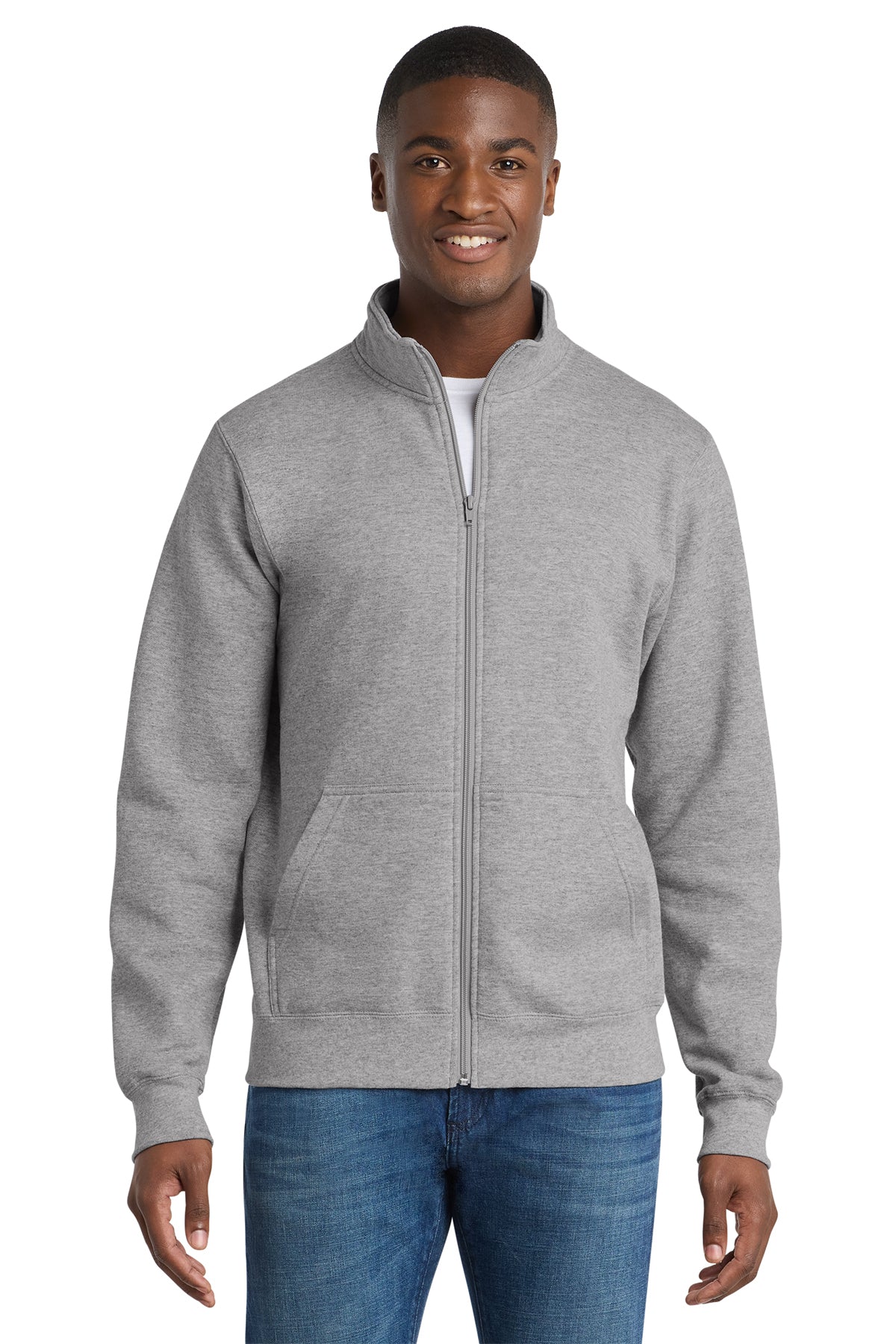 Port & Co™ Core Fleece Cadet Full‑Zip Sweatshirt – PC78FZ
