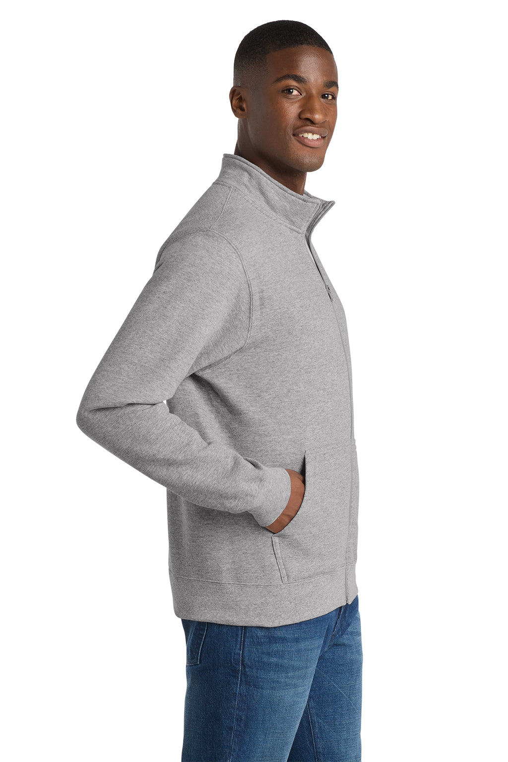 Port & Co™ Core Fleece Cadet Full‑Zip Sweatshirt – PC78FZ