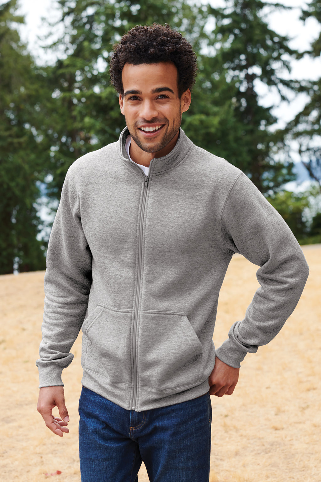 Port & Co™ Core Fleece Cadet Full‑Zip Sweatshirt – PC78FZ