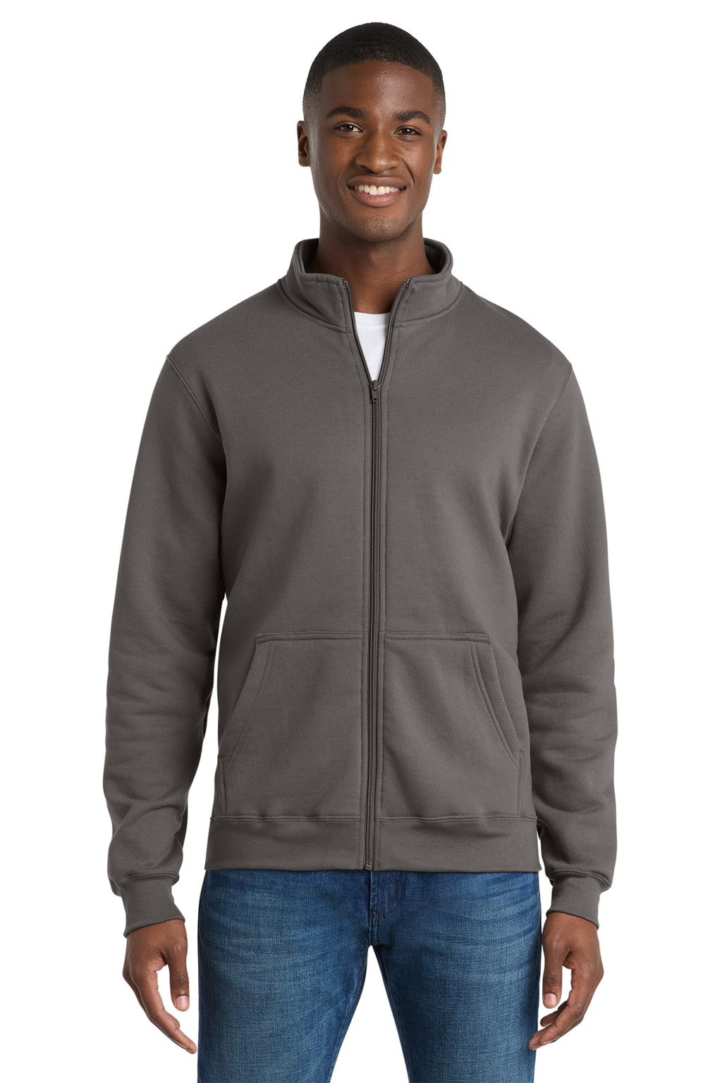 Port & Co™ Core Fleece Cadet Full‑Zip Sweatshirt – PC78FZ