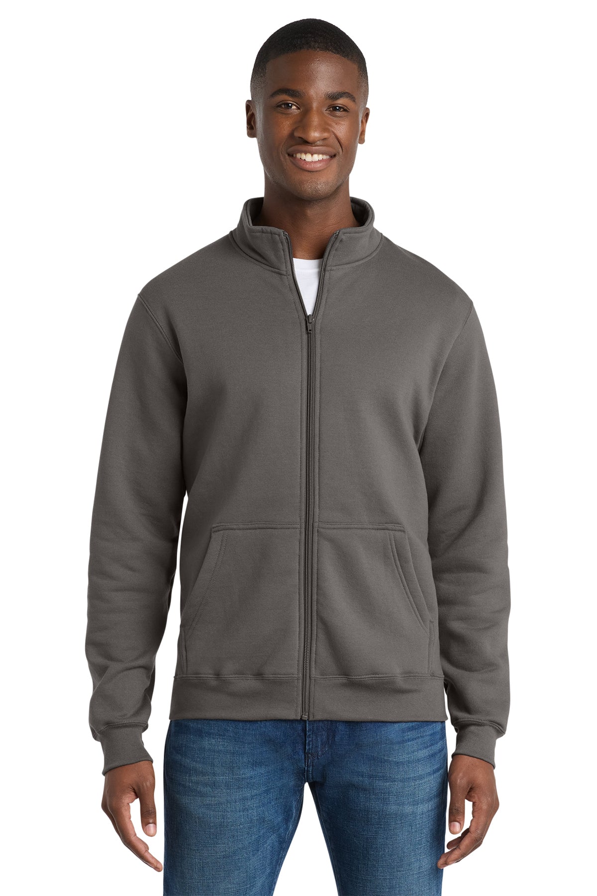 Port & Co™ Core Fleece Cadet Full‑Zip Sweatshirt – PC78FZ