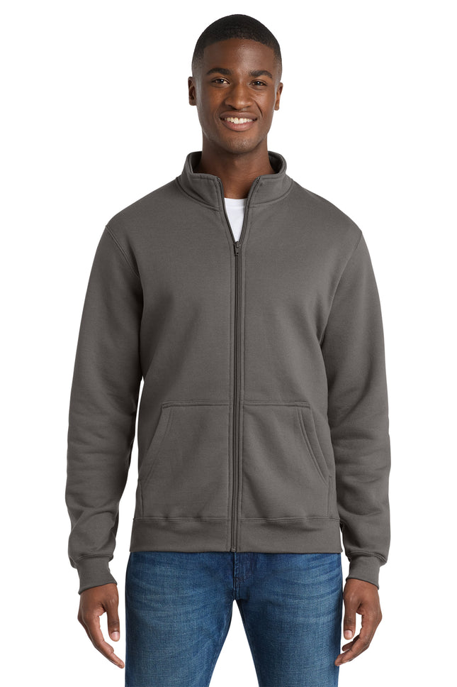 Port & Co™ Core Fleece Cadet Full‑Zip Sweatshirt – PC78FZ
