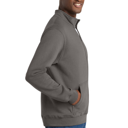 Port & Co™ Core Fleece Cadet Full‑Zip Sweatshirt – PC78FZ