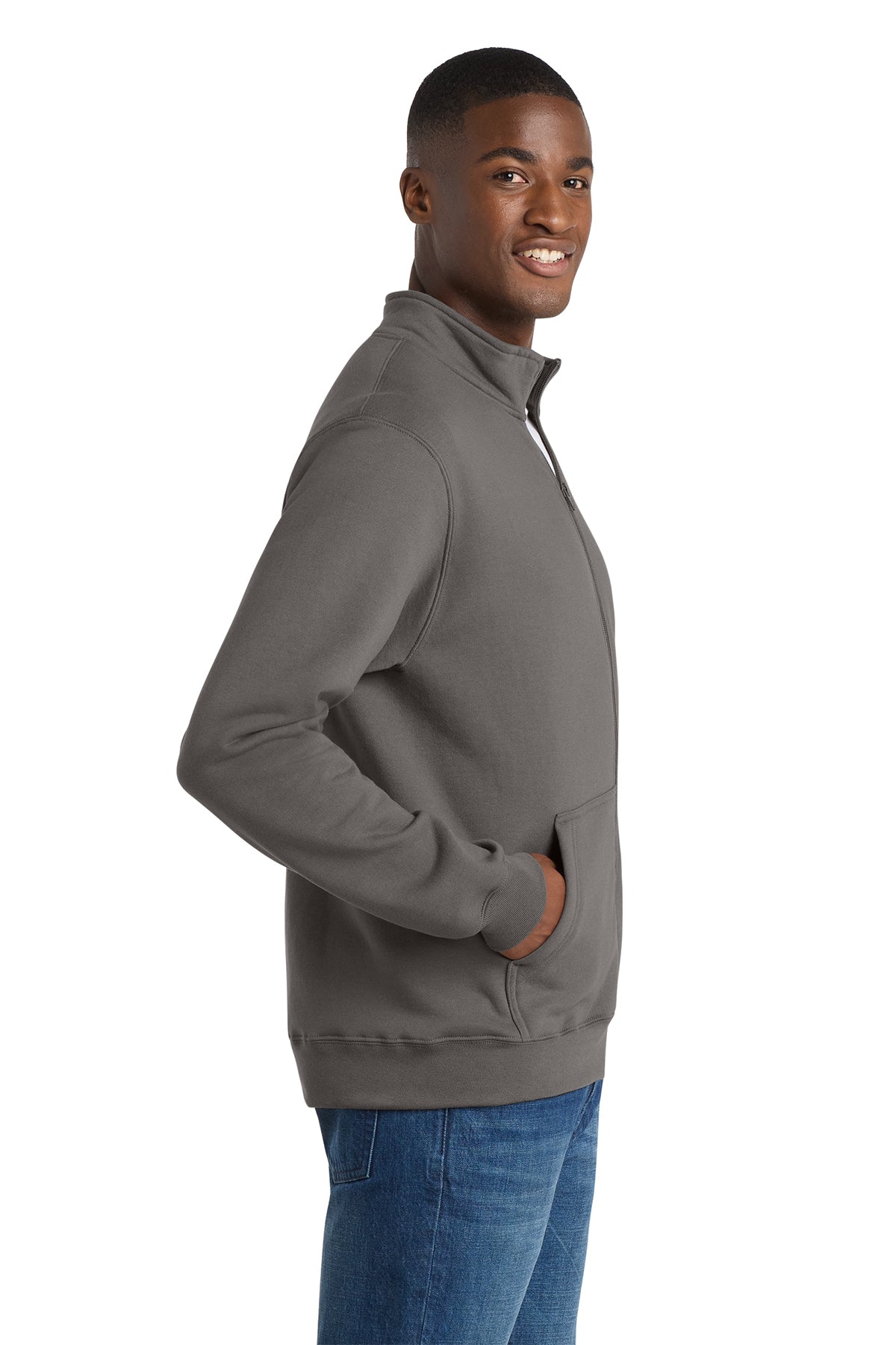 Port & Co™ Core Fleece Cadet Full‑Zip Sweatshirt – PC78FZ