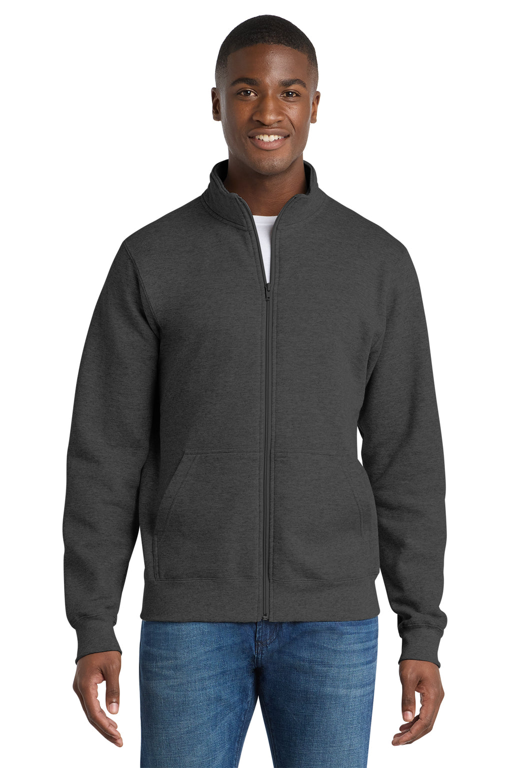 Port & Co™ Core Fleece Cadet Full‑Zip Sweatshirt – PC78FZ