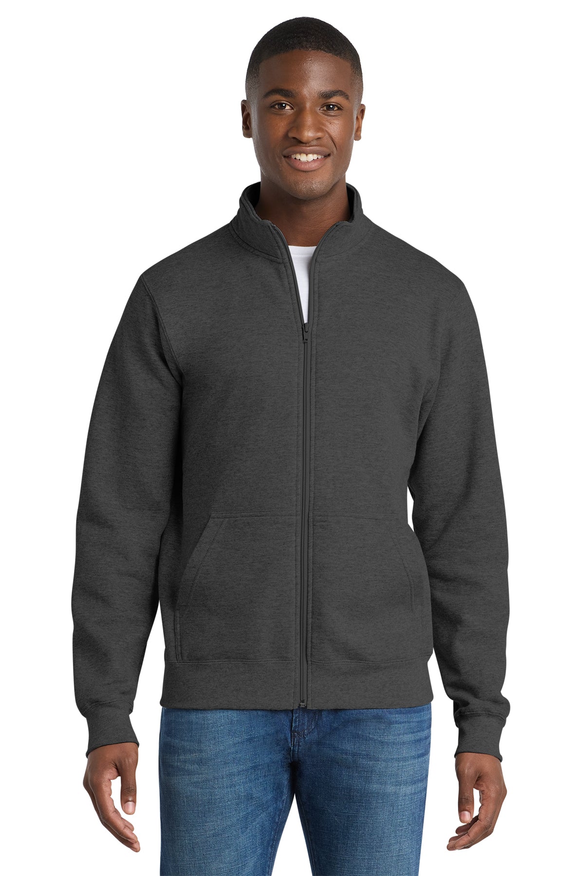 Port & Co™ Core Fleece Cadet Full‑Zip Sweatshirt – PC78FZ