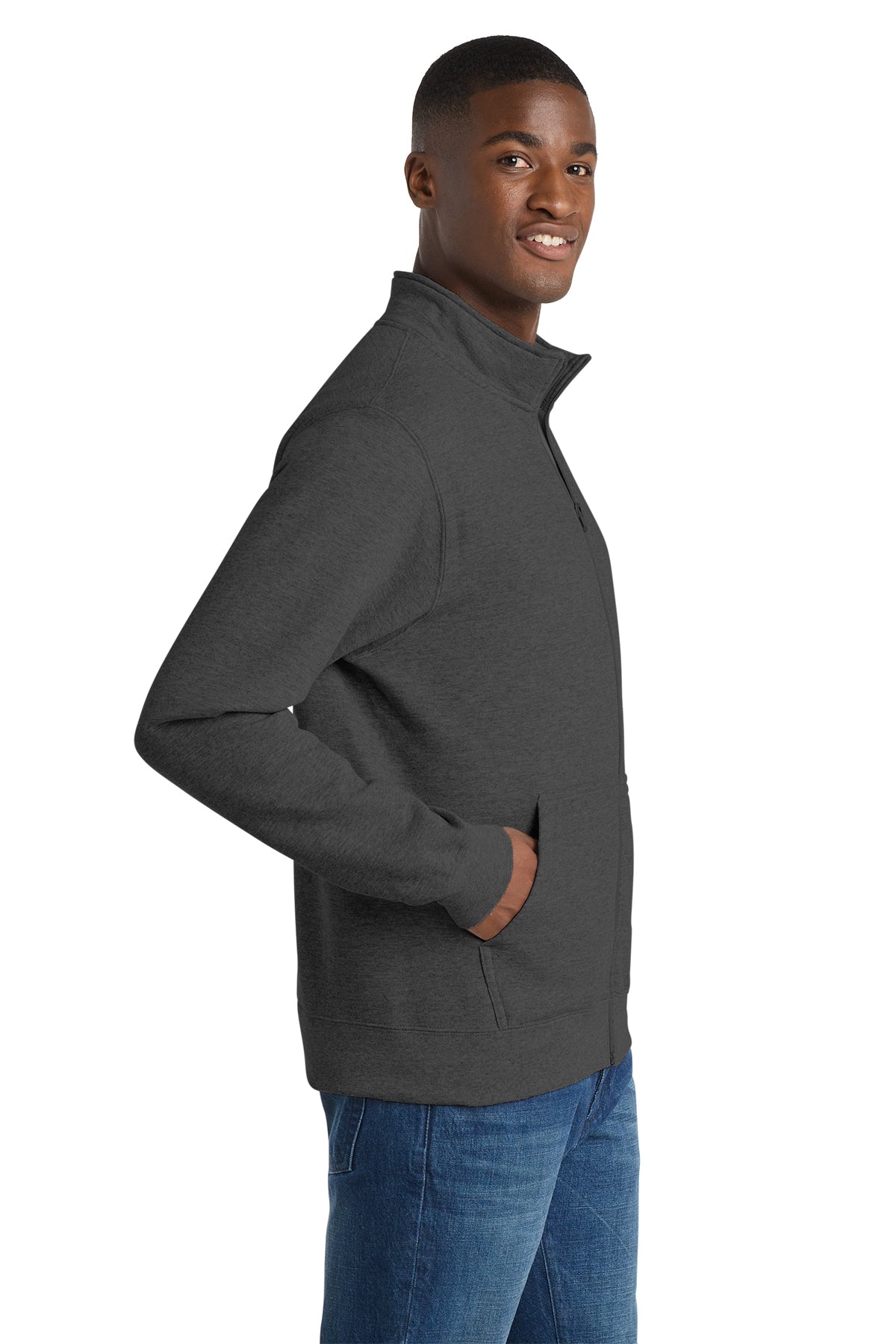 Port & Co™ Core Fleece Cadet Full‑Zip Sweatshirt – PC78FZ