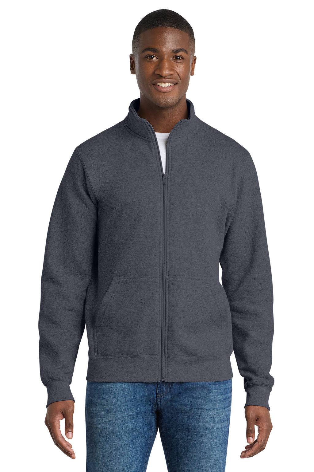Port & Co™ Core Fleece Cadet Full‑Zip Sweatshirt – PC78FZ