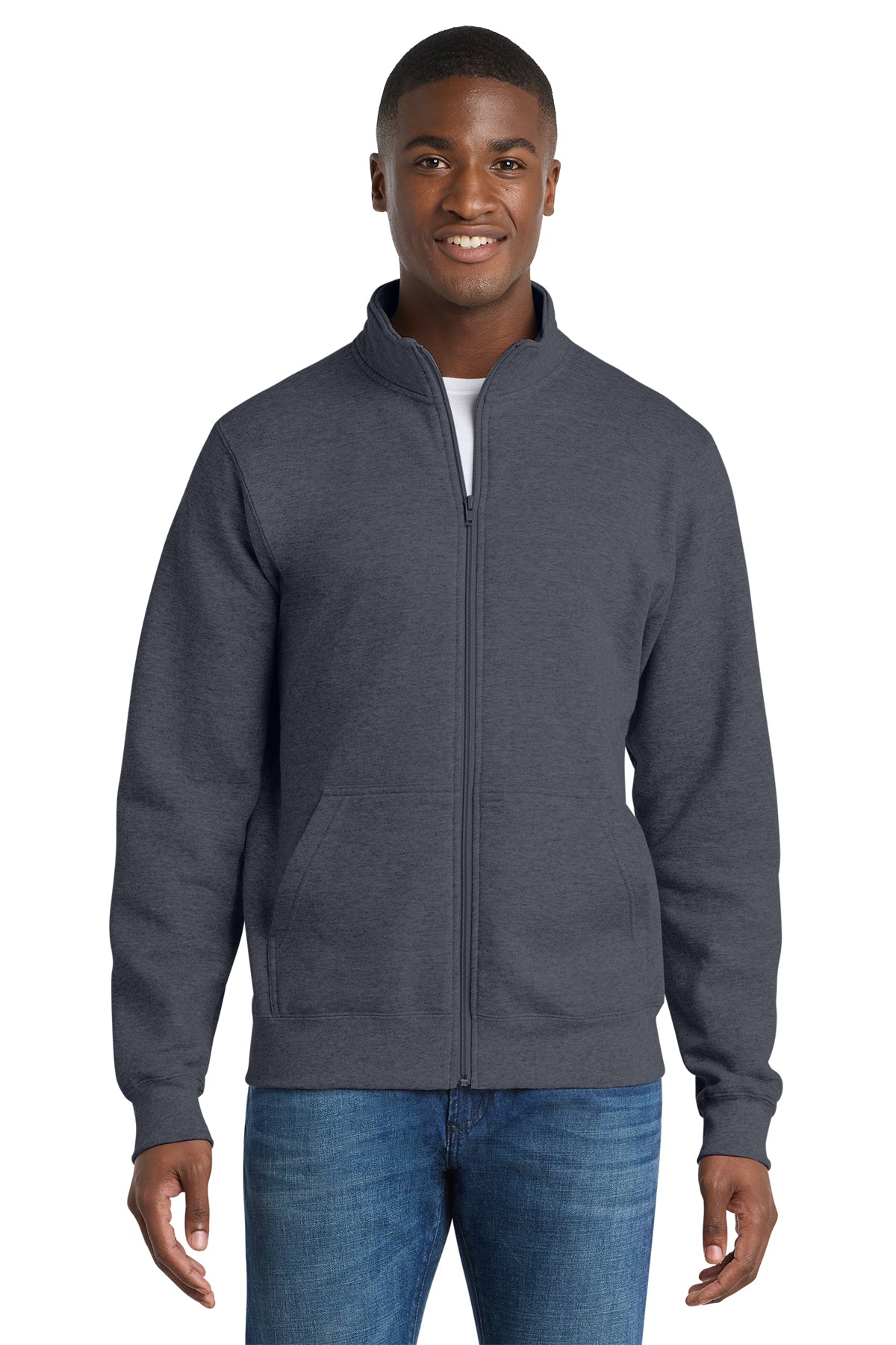 Port & Co™ Core Fleece Cadet Full‑Zip Sweatshirt – PC78FZ