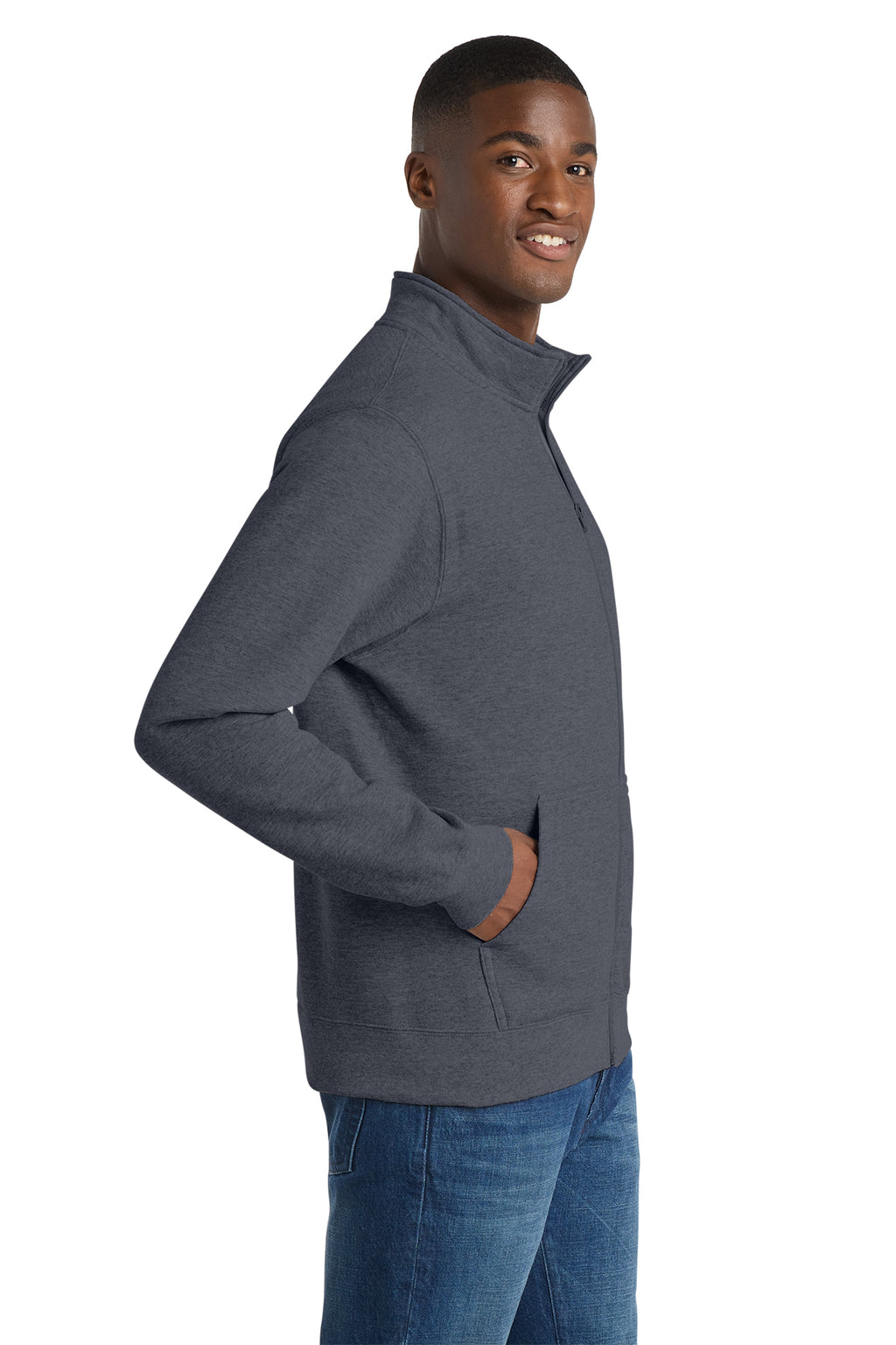Port & Co™ Core Fleece Cadet Full‑Zip Sweatshirt – PC78FZ