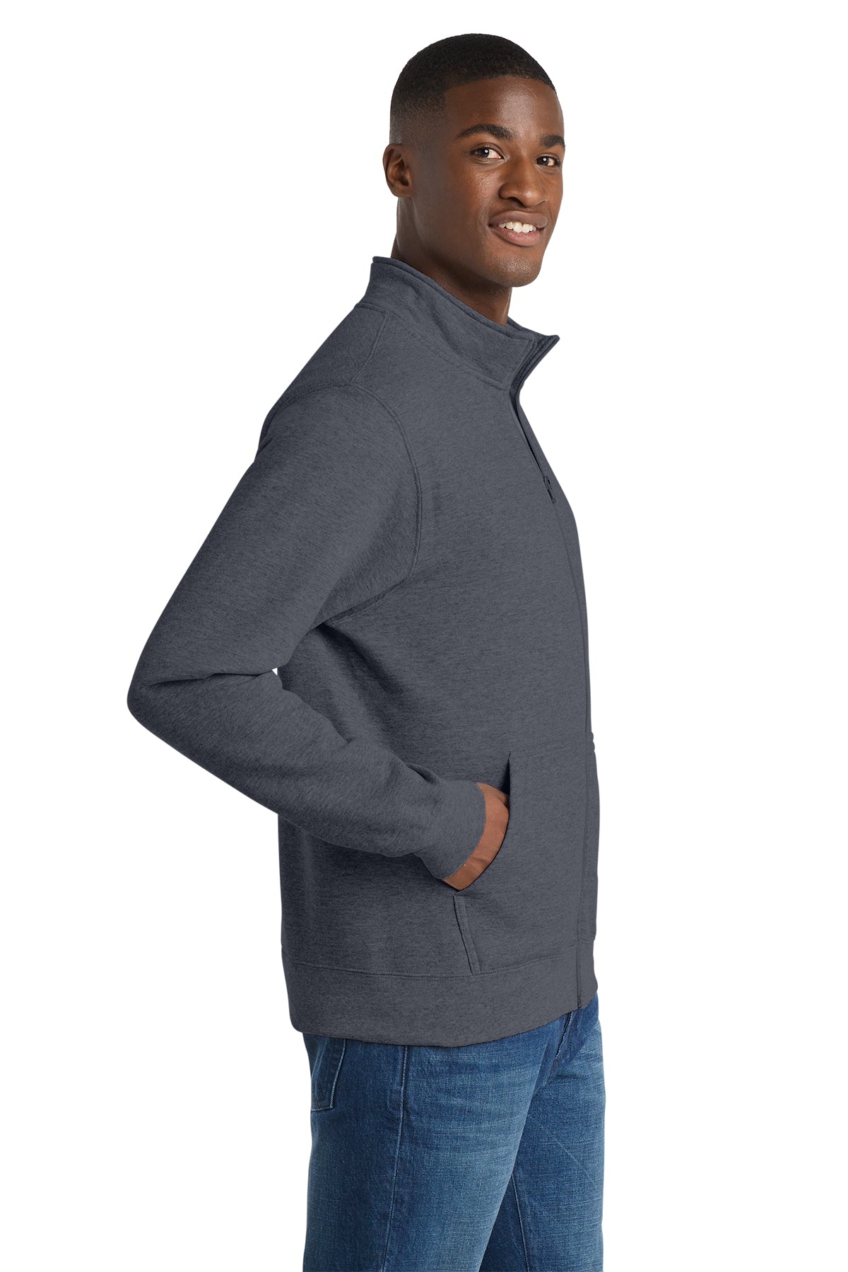 Port & Co™ Core Fleece Cadet Full‑Zip Sweatshirt – PC78FZ