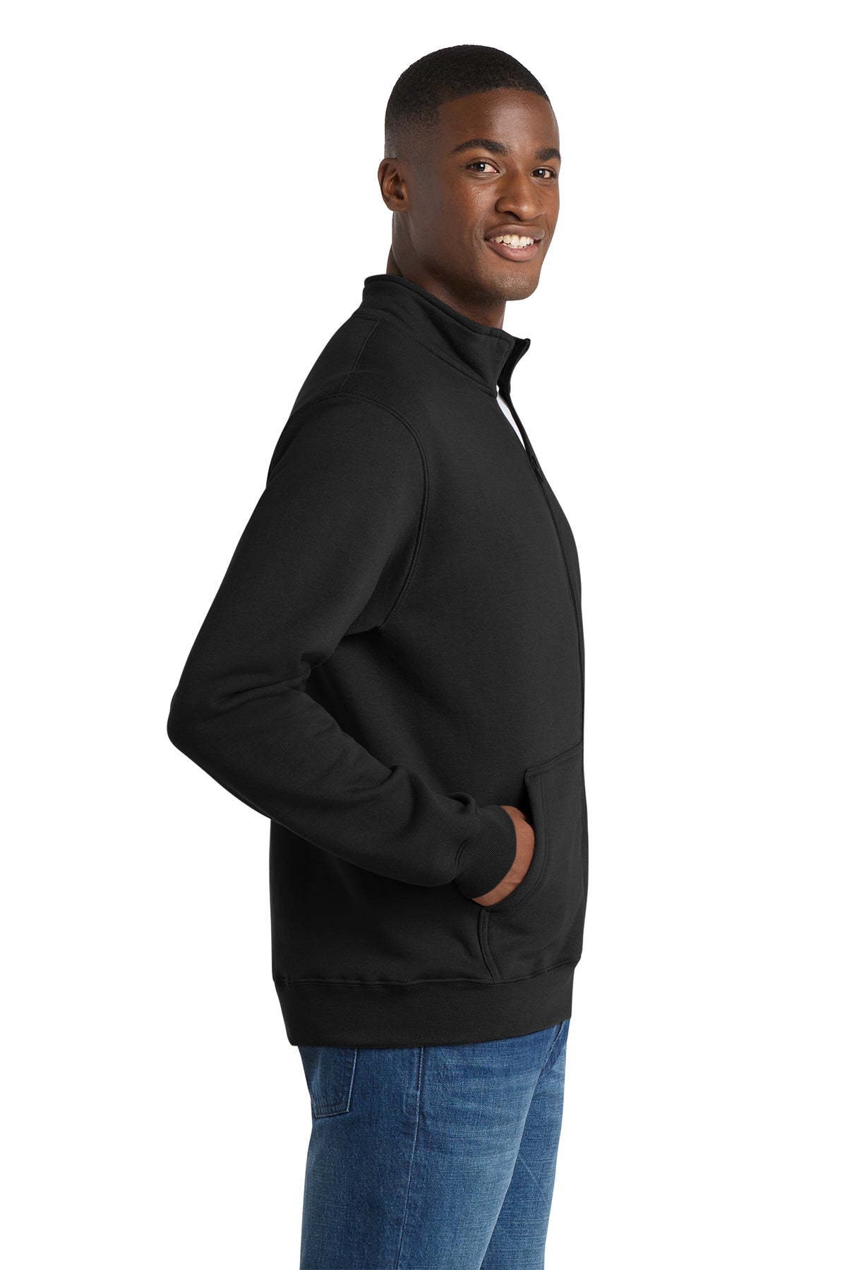 Port & Co™ Core Fleece Cadet Full‑Zip Sweatshirt – PC78FZ