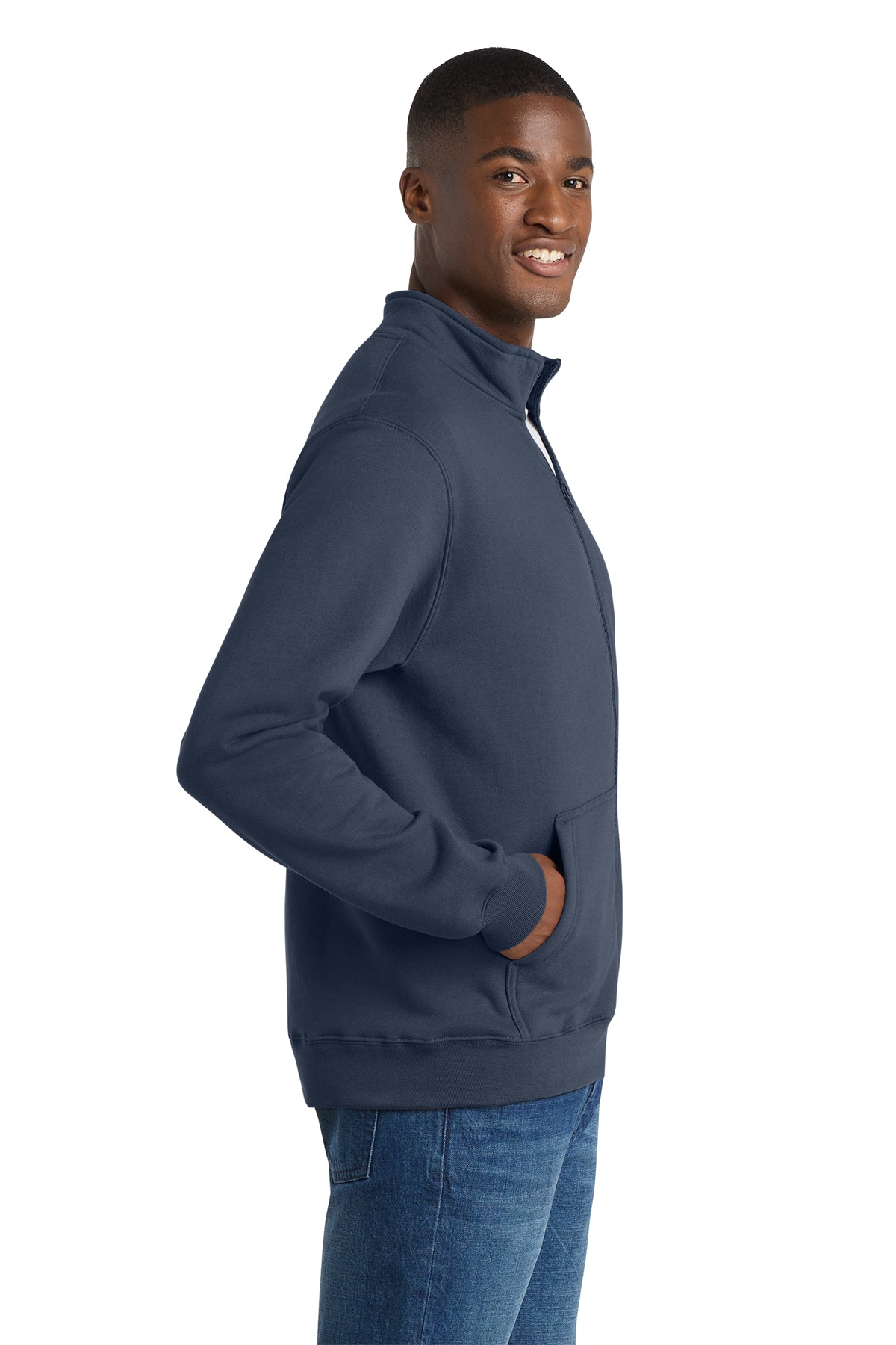 Port & Co™ Core Fleece Cadet Full‑Zip Sweatshirt – PC78FZ