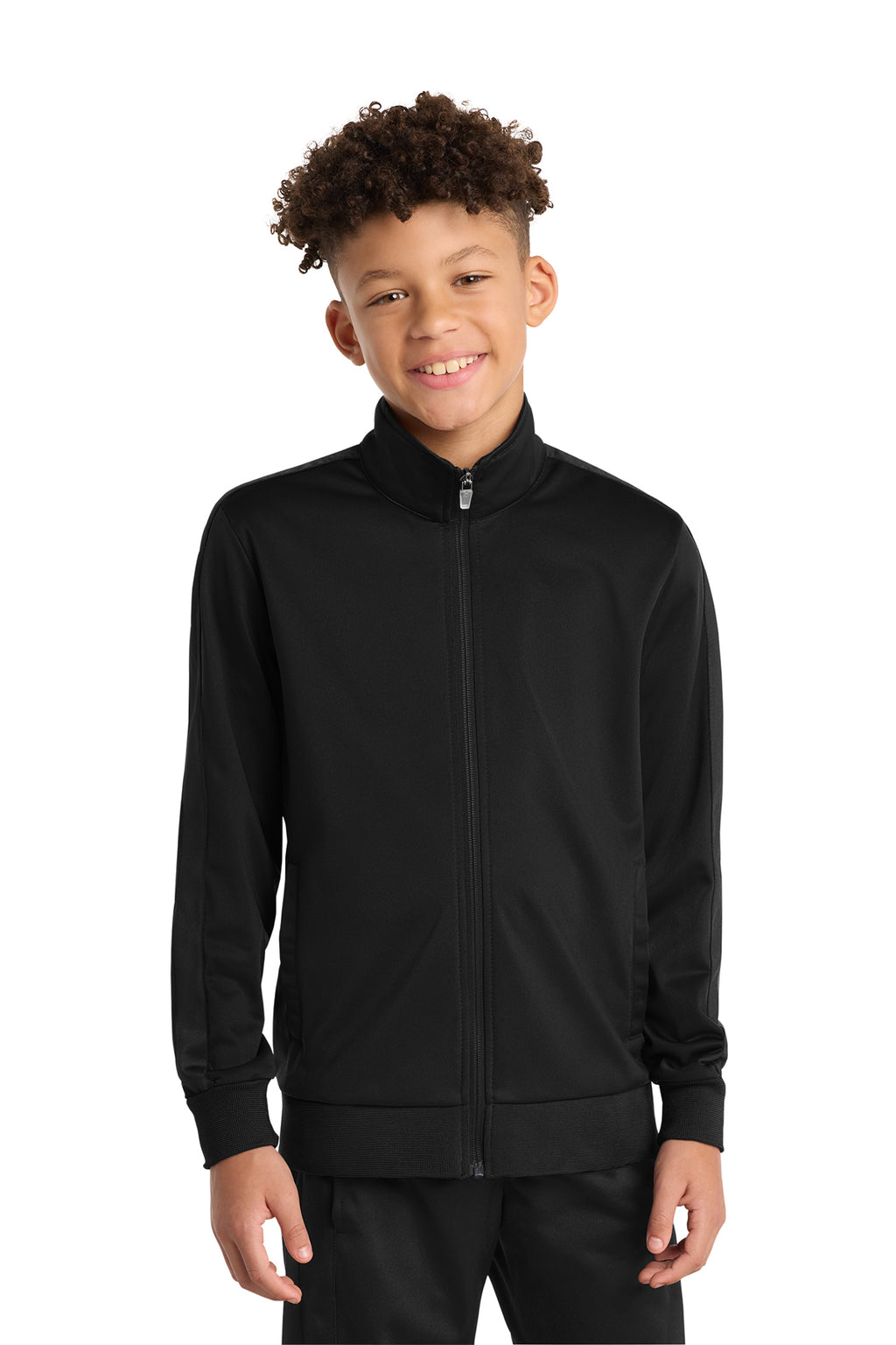 Sport‑Tek® Youth Tricot Sleeve Stripe Track Jacket – YST94