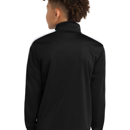 Sport‑Tek® Youth Tricot Sleeve Stripe Track Jacket – YST94