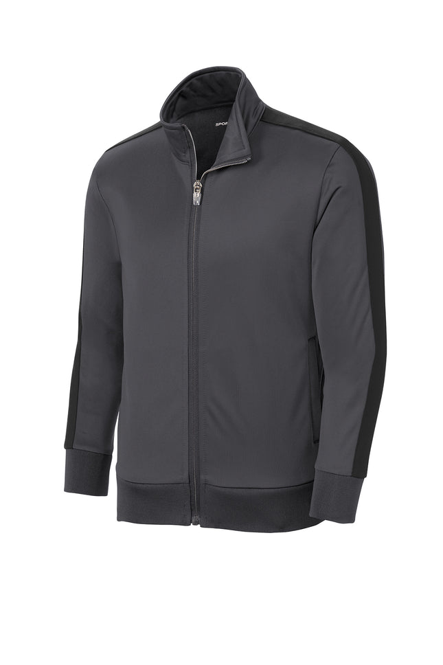 Sport‑Tek® Youth Tricot Sleeve Stripe Track Jacket – YST94
