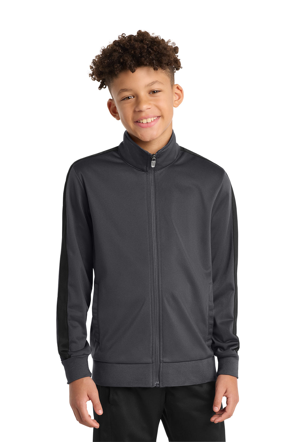 Sport‑Tek® Youth Tricot Sleeve Stripe Track Jacket – YST94