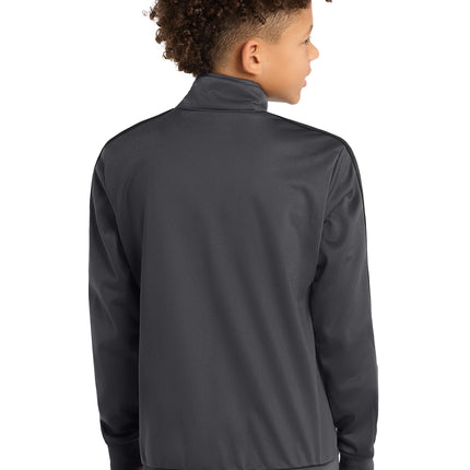 Sport‑Tek® Youth Tricot Sleeve Stripe Track Jacket – YST94
