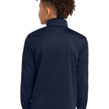 Sport‑Tek® Youth Tricot Sleeve Stripe Track Jacket – YST94