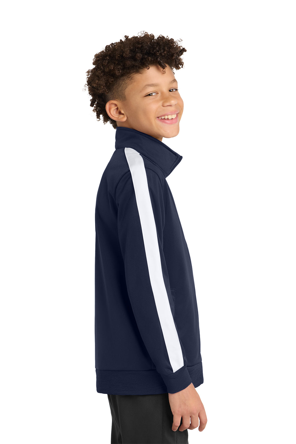 Sport‑Tek® Youth Tricot Sleeve Stripe Track Jacket – YST94