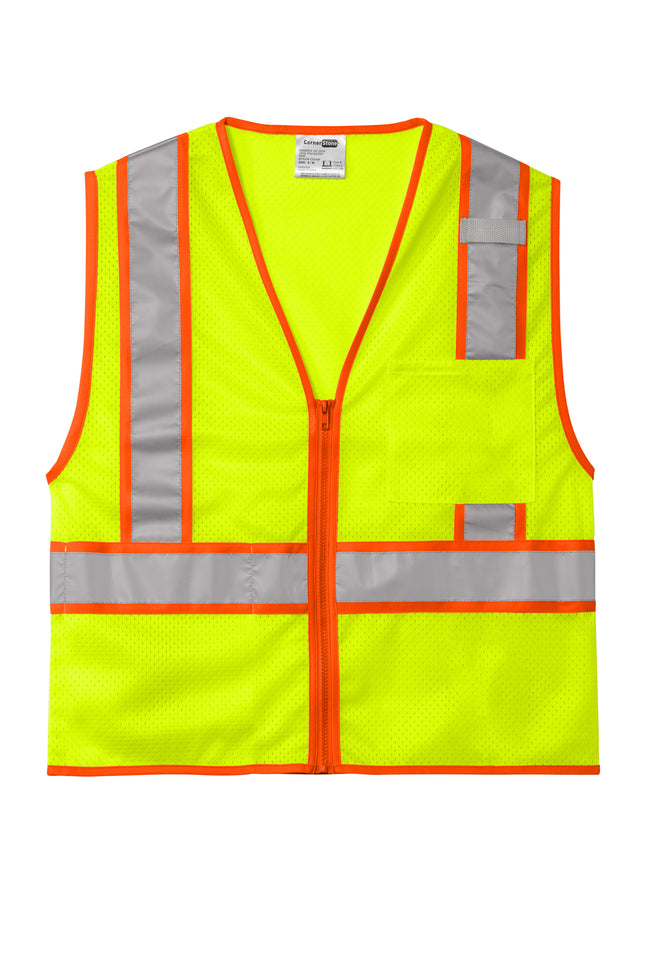 CornerStone® ANSI 107 Class 2 Mesh Zippered Two‑Tone Vest – CSV103