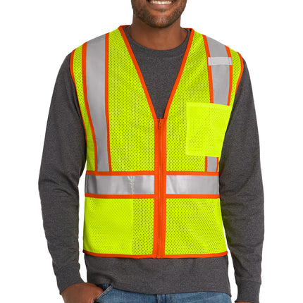 CornerStone® ANSI 107 Class 2 Mesh Zippered Two‑Tone Vest – CSV103