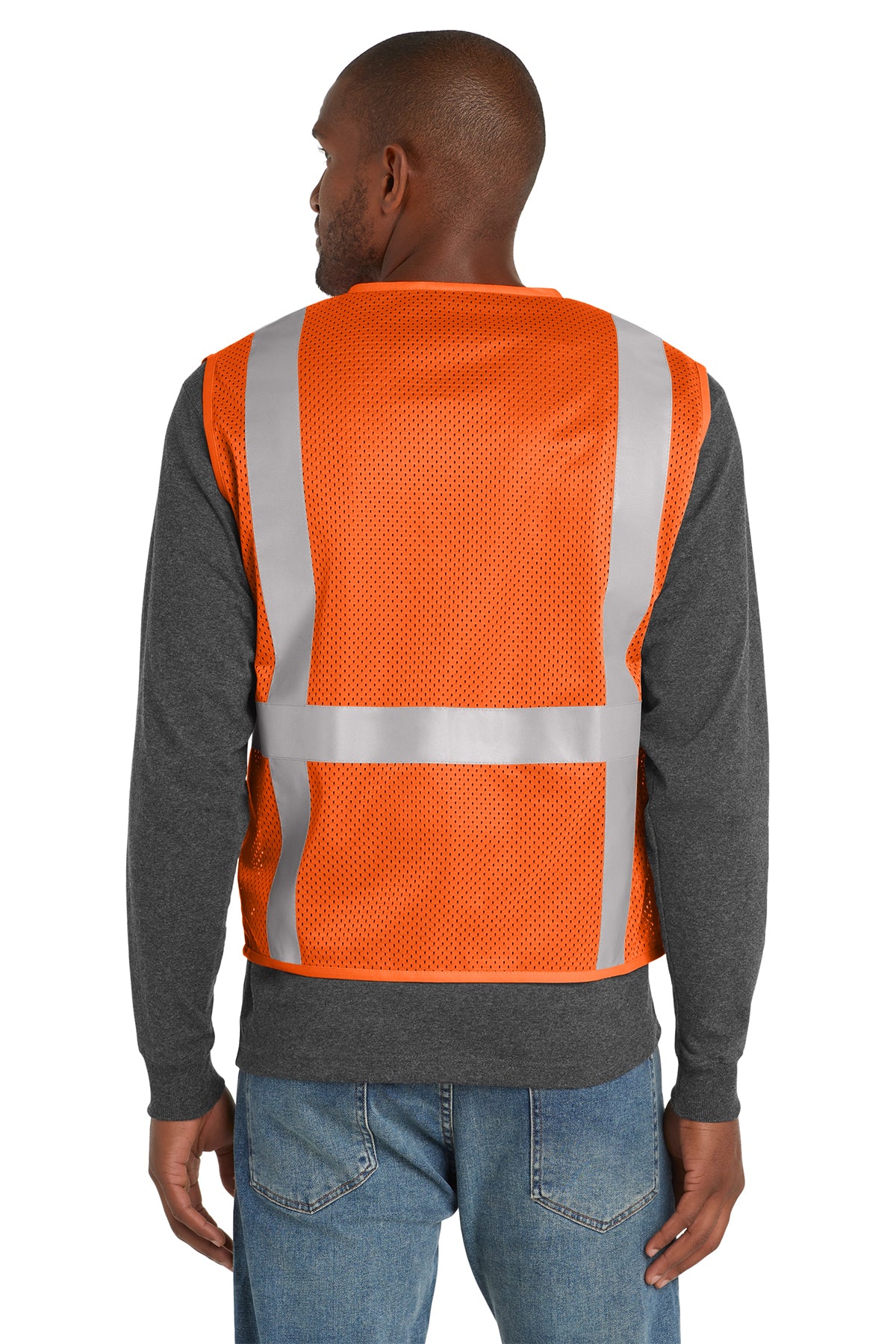 CornerStone® ANSI 107 Class 2 Mesh Six‑Pocket Zippered Vest – CSV104