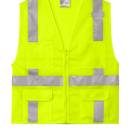 CornerStone® ANSI 107 Class 2 Mesh Six‑Pocket Zippered Vest – CSV104