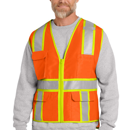 CornerStone® ANSI 107 Class 2 Surveyor Zippered Two‑Tone Vest – CSV105