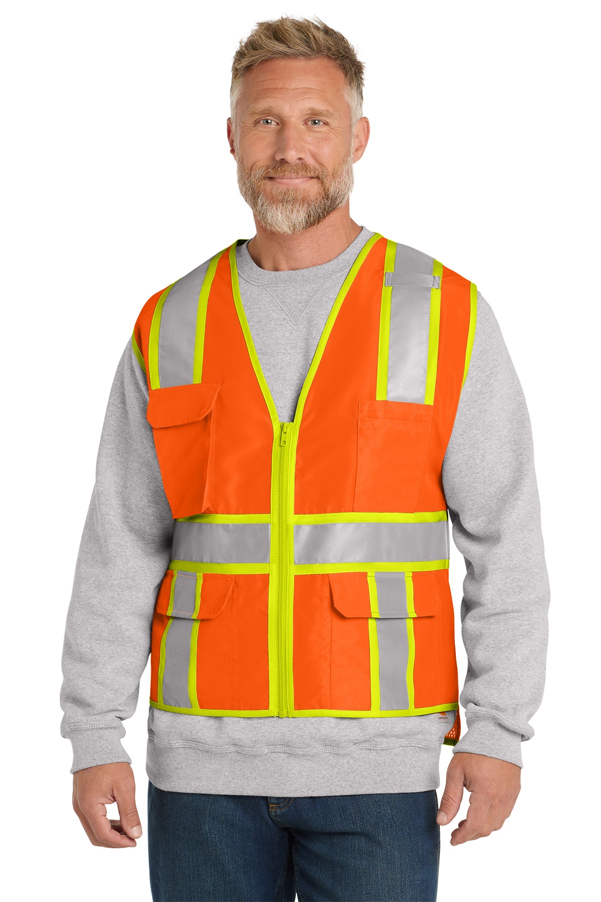 CornerStone® ANSI 107 Class 2 Surveyor Zippered Two‑Tone Vest – CSV105