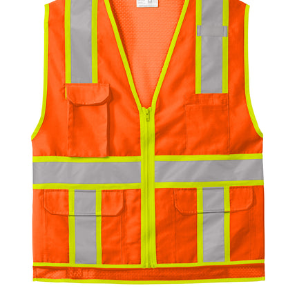 CornerStone® ANSI 107 Class 2 Surveyor Zippered Two‑Tone Vest – CSV105
