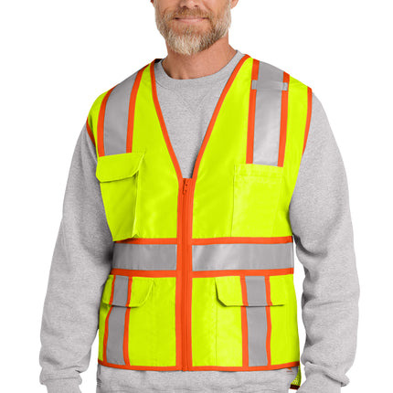 CornerStone® ANSI 107 Class 2 Surveyor Zippered Two‑Tone Vest – CSV105