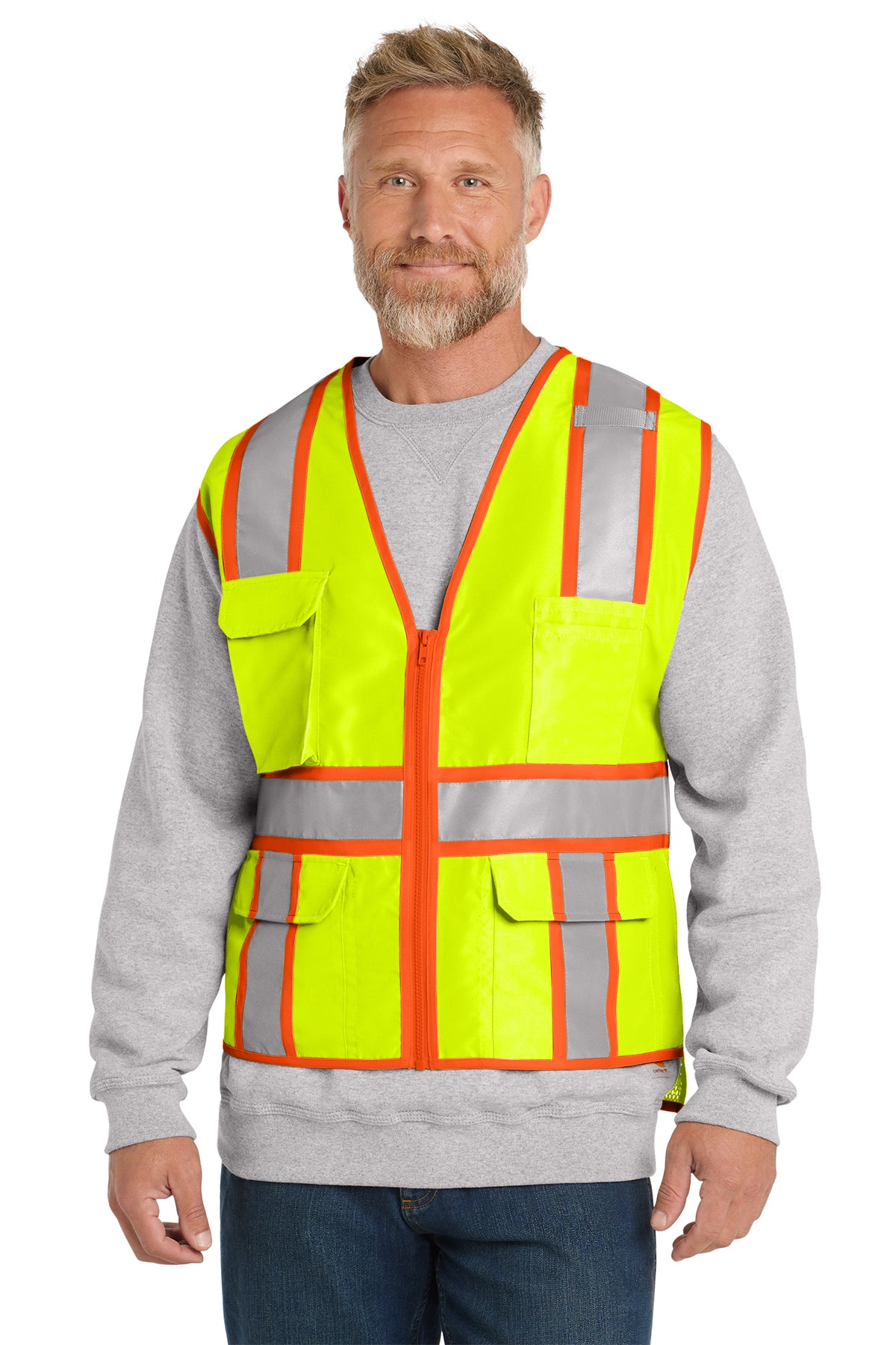 CornerStone® ANSI 107 Class 2 Surveyor Zippered Two‑Tone Vest – CSV105