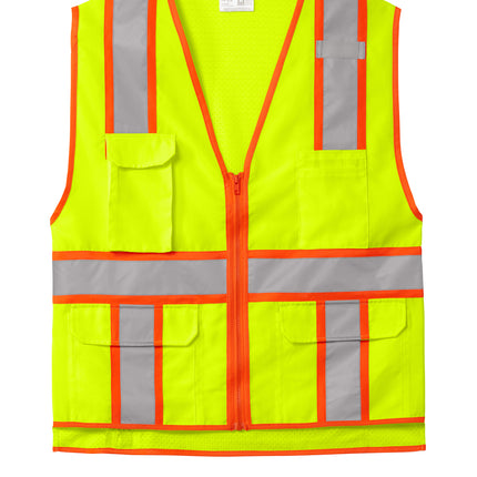 CornerStone® ANSI 107 Class 2 Surveyor Zippered Two‑Tone Vest – CSV105