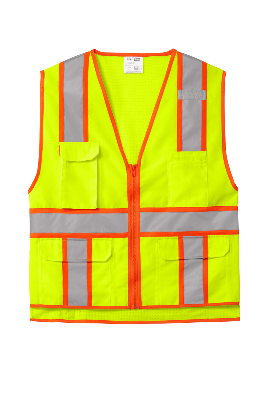 CornerStone® ANSI 107 Class 2 Surveyor Zippered Two‑Tone Vest – CSV105