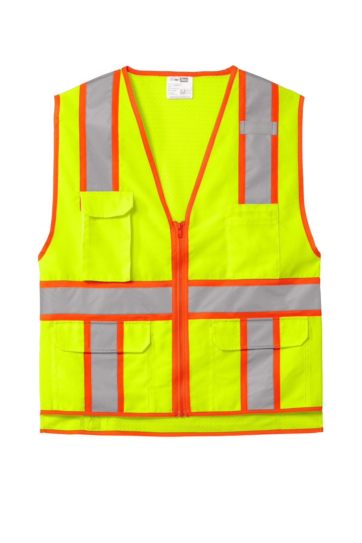 CornerStone® ANSI 107 Class 2 Surveyor Zippered Two‑Tone Vest – CSV105