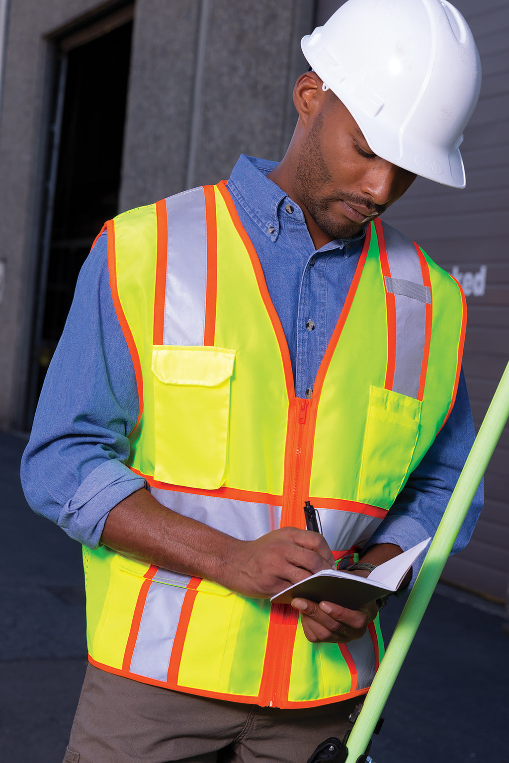CornerStone® ANSI 107 Class 2 Surveyor Zippered Two‑Tone Vest – CSV105