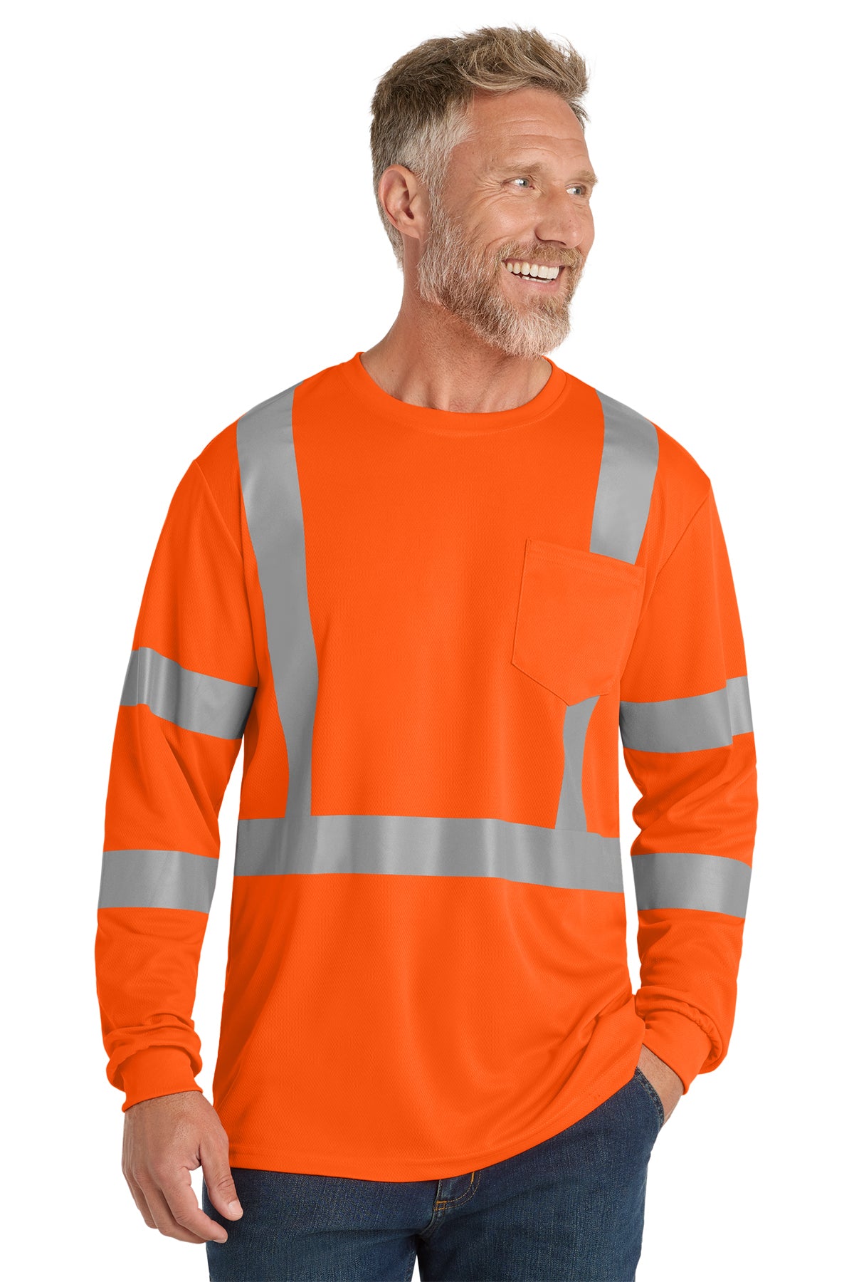 CornerStone® ANSI 107 Class 3 Mesh Long Sleeve Tee – CS203