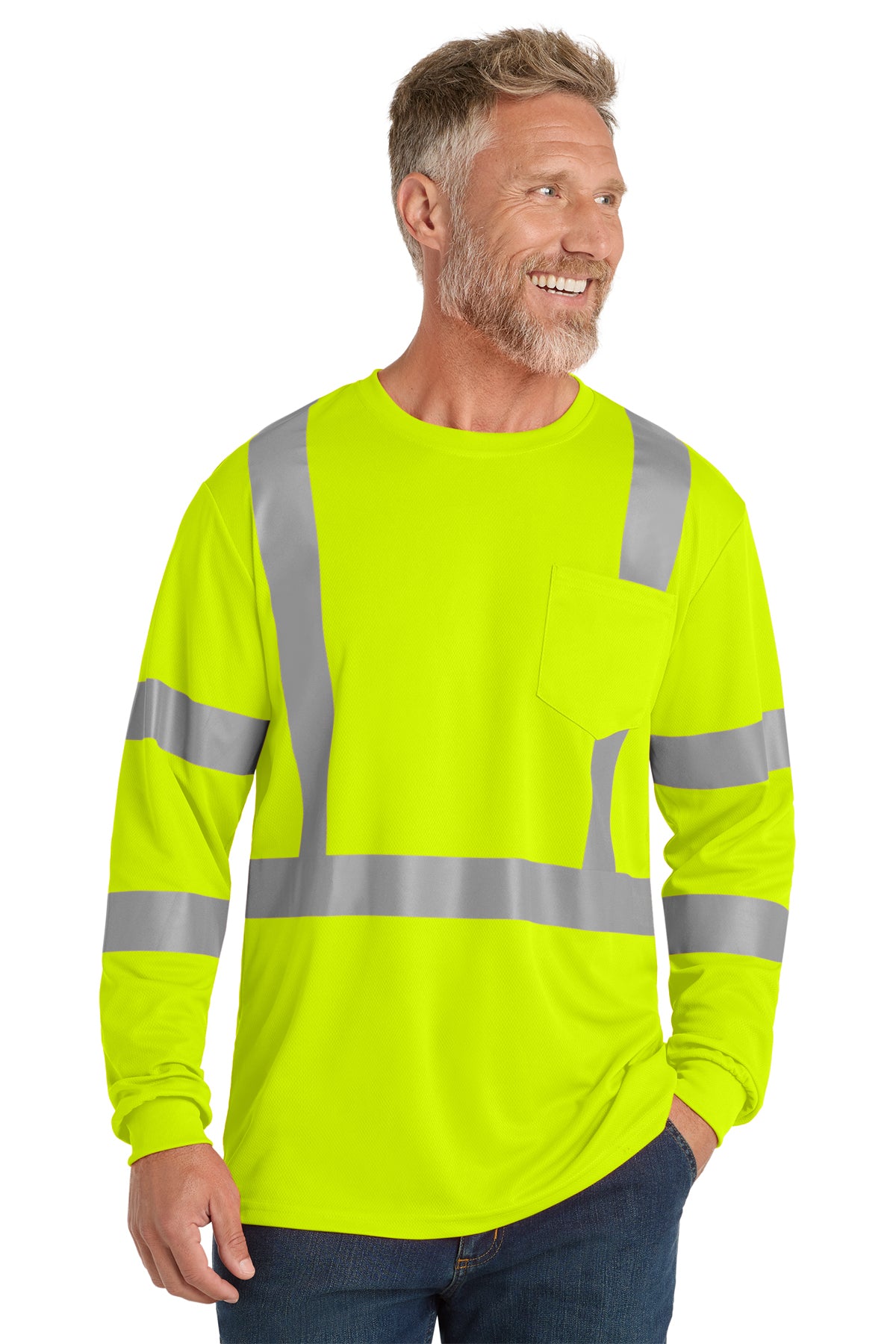 CornerStone® ANSI 107 Class 3 Mesh Long Sleeve Tee – CS203