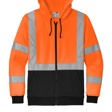 CornerStone® ANSI 107 Class 3 Heavy‑Duty Fleece Full‑Zip Hoodie – CSF300