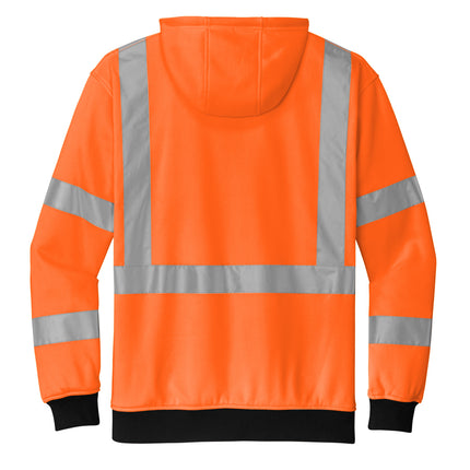 CornerStone® ANSI 107 Class 3 Heavy‑Duty Fleece Full‑Zip Hoodie – CSF300