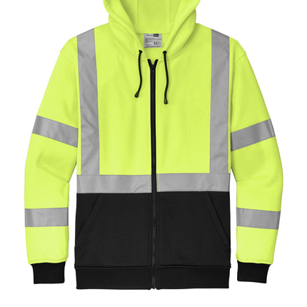 CornerStone® ANSI 107 Class 3 Heavy‑Duty Fleece Full‑Zip Hoodie – CSF300
