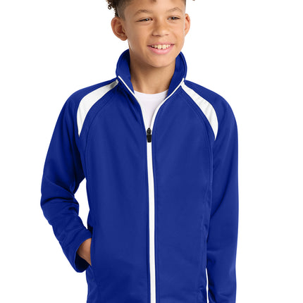 Sport‑Tek® Youth Tricot Track Jacket – YST90