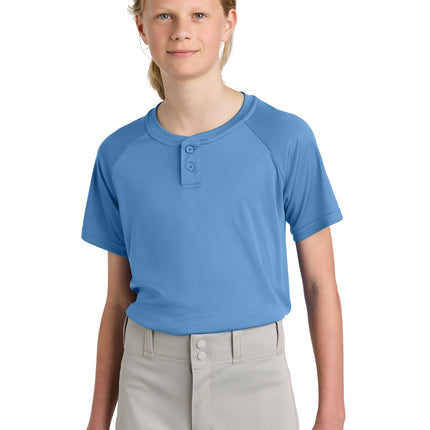 Sport‑Tek® Youth PosiCharge® Competitor™ 2‑Button Henley – YST359