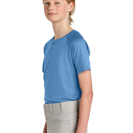 Sport‑Tek® Youth PosiCharge® Competitor™ 2‑Button Henley – YST359