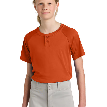 Sport‑Tek® Youth PosiCharge® Competitor™ 2‑Button Henley – YST359