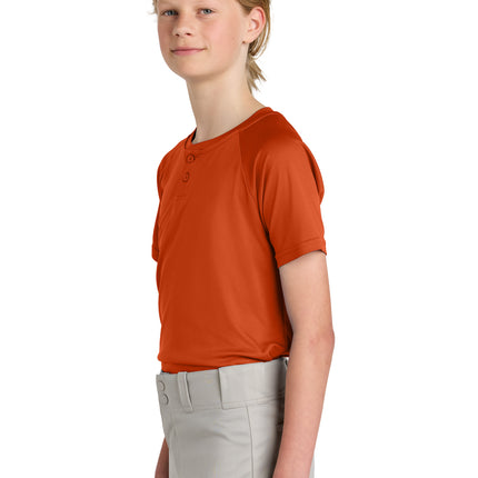 Sport‑Tek® Youth PosiCharge® Competitor™ 2‑Button Henley – YST359