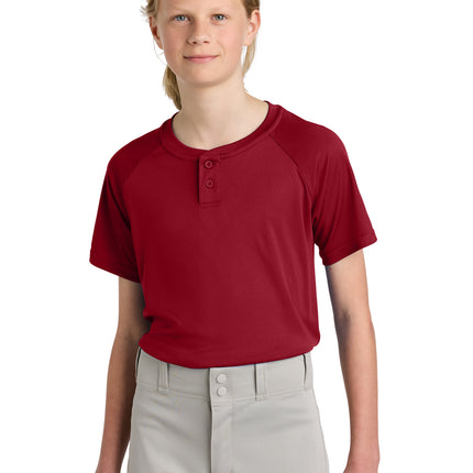 Sport‑Tek® Youth PosiCharge® Competitor™ 2‑Button Henley – YST359