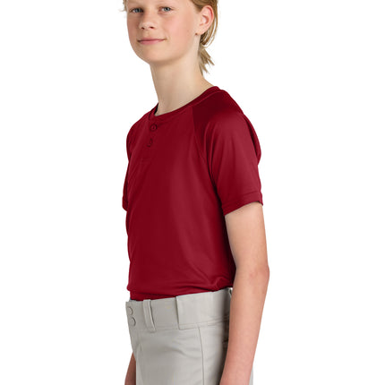 Sport‑Tek® Youth PosiCharge® Competitor™ 2‑Button Henley – YST359