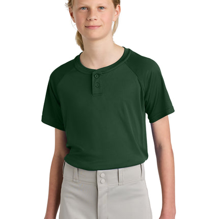 Sport‑Tek® Youth PosiCharge® Competitor™ 2‑Button Henley – YST359
